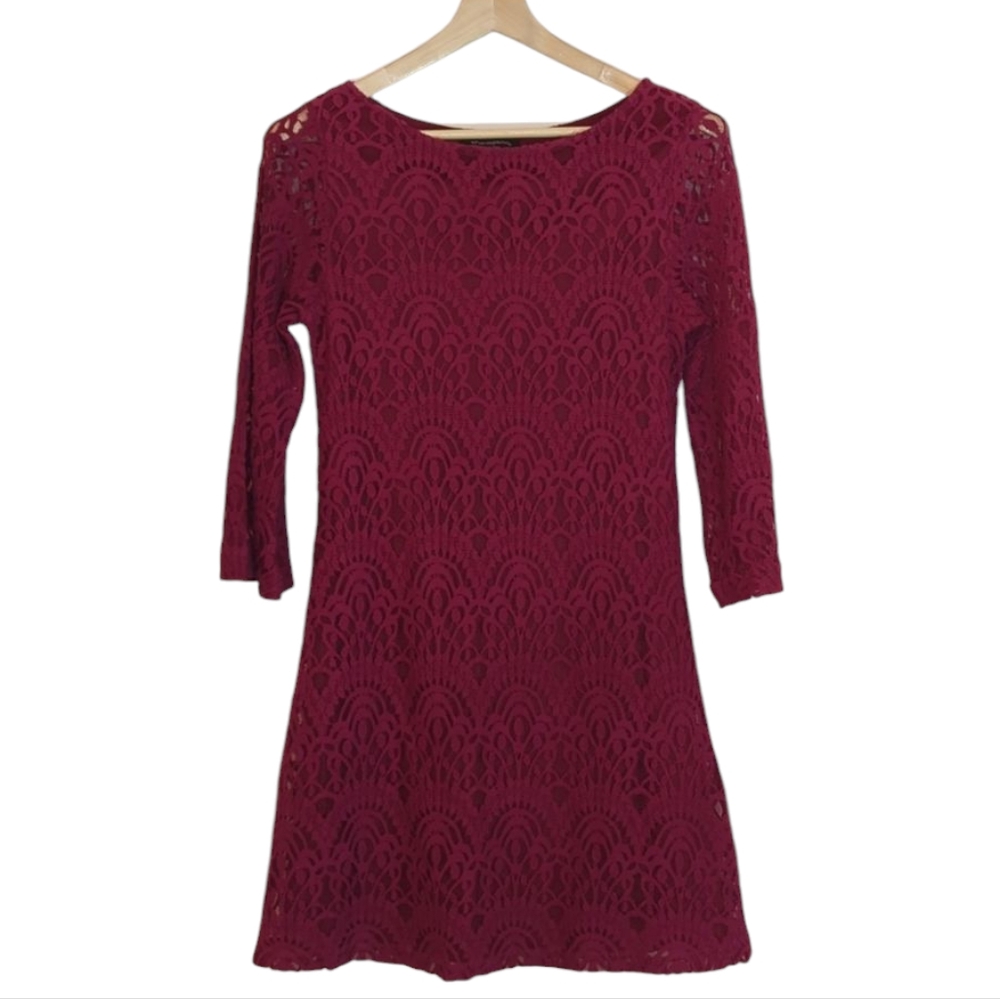 NWOT | Sharagano Lace Bell Sleeve A-Line Dress